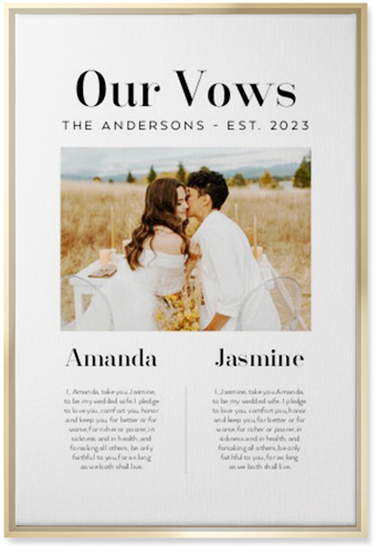 Our Vows Wall Art, Gold, Single piece, Canvas, 20x30, White