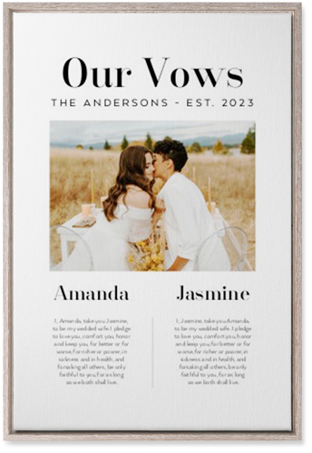 Our Vows Wall Art, Rustic, Single piece, Canvas, 20x30, White