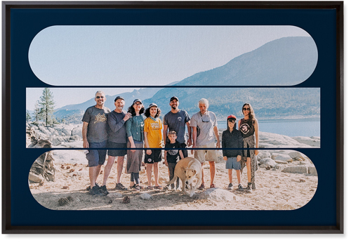 Connected Frames Wall Art, Black, Single piece, Canvas, 20x30, Blue, midnight