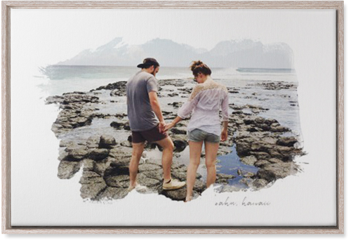 Brushstrokes Wall Art, Rustic, Single piece, Canvas, 20x30, White, white