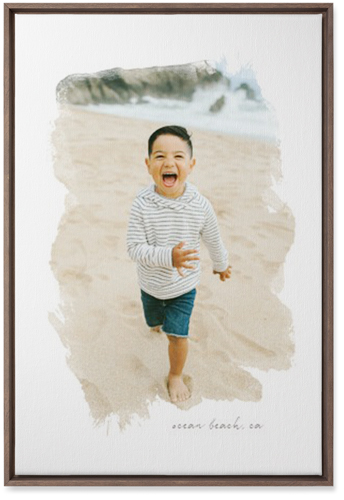 Brushstrokes Portrait Wall Art, Walnut, Single piece, Canvas, 20x30, White, white