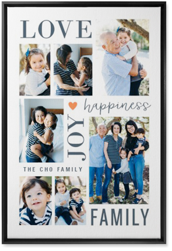 Happiness Is Wall Art, Black, Single piece, Canvas, 20x30, White, white