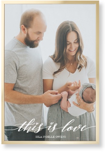 Love Is Portrait Wall Art, Gold, Single piece, Canvas, 20x30, White