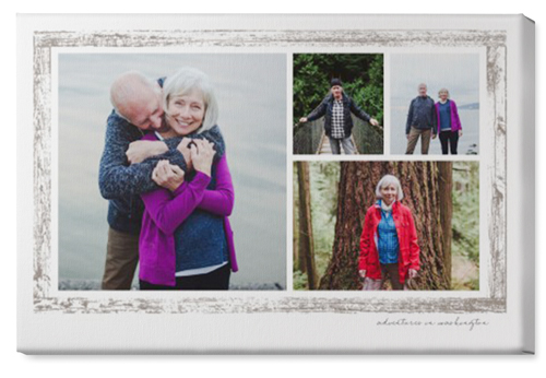 Brushed Border Collage Of Four Wall Art, No Frame, Single piece, Canvas, 20x30, Brown, taupe