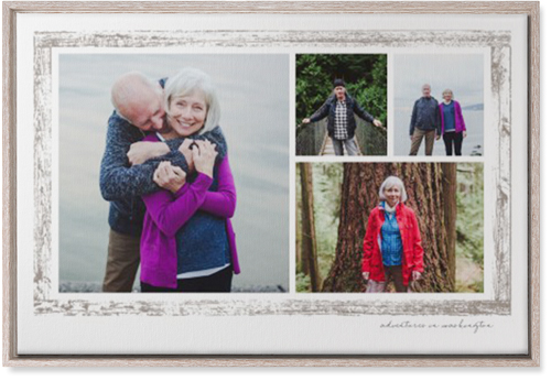 Brushed Border Collage Of Four Wall Art, Rustic, Single piece, Canvas, 20x30, Brown, taupe