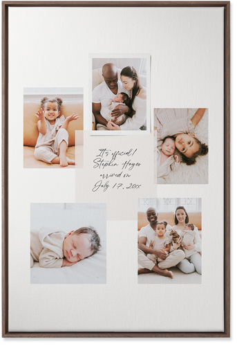 Handwritten Note Collage Wall Art, Walnut, Single piece, Canvas, 24x36, White, white