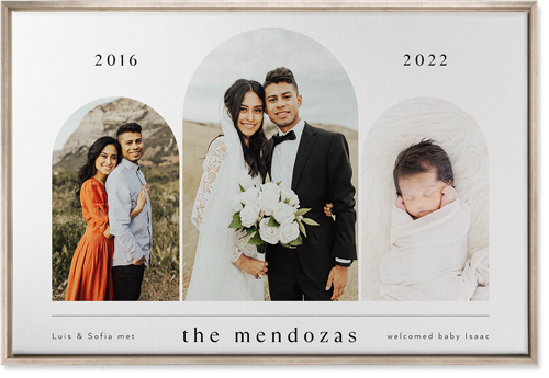 Timeline Arches Wall Art, Metallic, Single piece, Canvas, 24x36, White