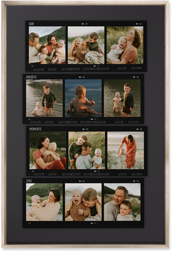 Travel Film Collage Wall Art, Metallic, Single piece, Canvas, 24x36, Gray, charcoal