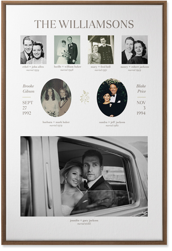 Marriage Family Tree Wall Art, Natural, Single piece, Canvas, 24x36, White, white