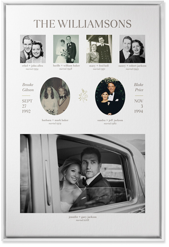 Marriage Family Tree Wall Art, White, Single piece, Canvas, 24x36, White, white