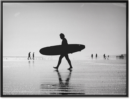 Solo Surfer Wall Art, Black, Single piece, Canvas, 30x40, Multicolor