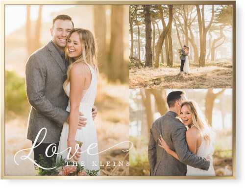 Just Love Trio Wall Art, Gold, Single piece, Canvas, 30x40, White, white