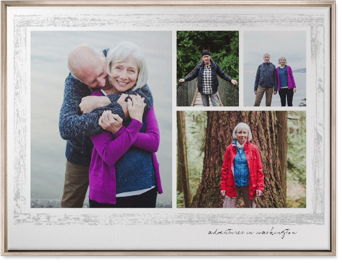 Brushed Border Collage Of Four Wall Art, Metallic, Single piece, Canvas, 30x40, Gray, smoke