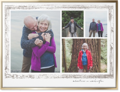 Brushed Border Collage Of Four Wall Art, Gold, Single piece, Canvas, 30x40, Brown, taupe