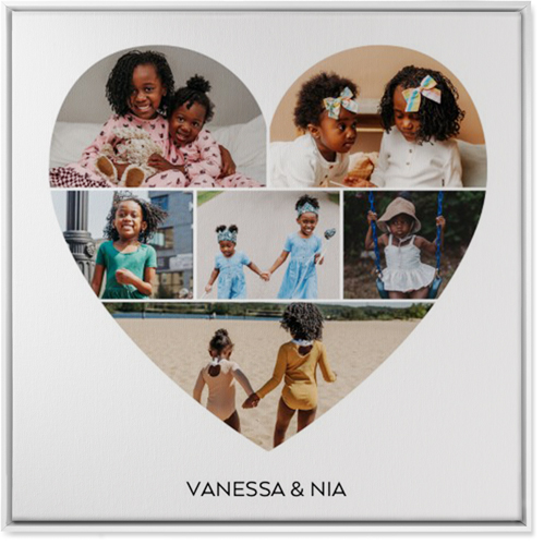 Filled Heart Wall Art, White, Single piece, Canvas, 36x36, White, white