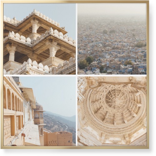 Four Top Wall Art, Gold, Single piece, Canvas, 36x36, Multicolor, multi