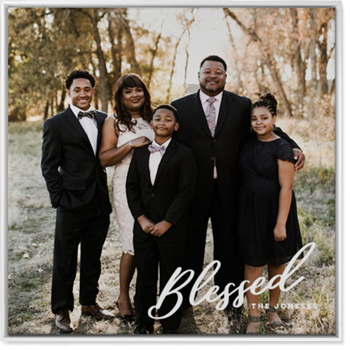 Blessed Letters Wall Art, White, Single piece, Canvas, 36x36, White