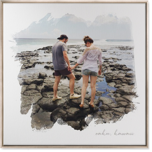 Brushstrokes Wall Art, Metallic, Single piece, Canvas, 36x36, White, white