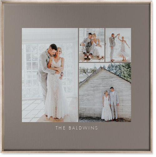 Four Corners Wall Art, Metallic, Single piece, Canvas, 36x36, Gray, ash