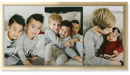 Just Love Pano Trio Wall Art, Gold, Single piece, Canvas, 10x20, White, white