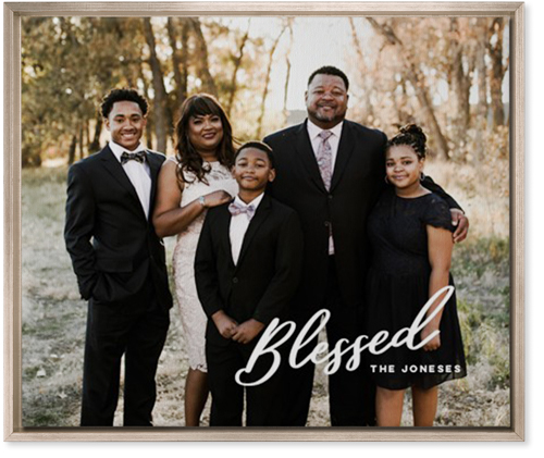 Blessed Letters Wall Art, Metallic, Single piece, Canvas, 20x24, White, white