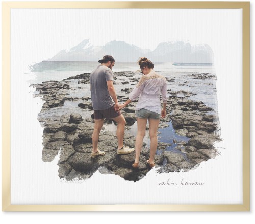 Brushstrokes Wall Art, Gold, Single piece, Canvas, 20x24, White, white