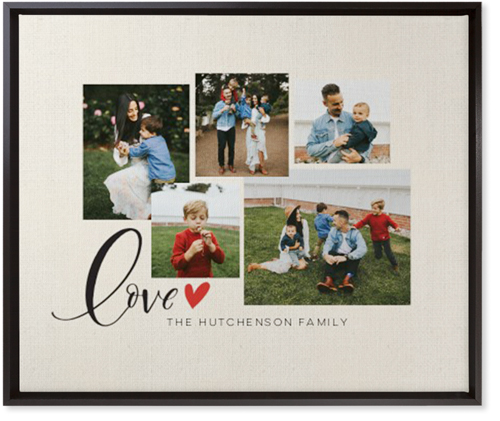 Just Hearts Wall Art, Black, Single piece, Canvas, 20x24, Beige, antique white