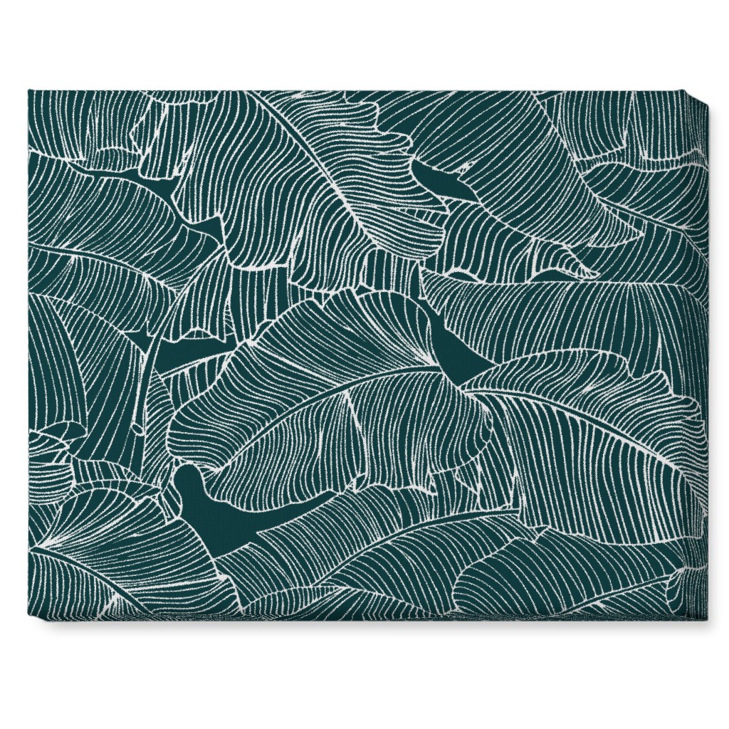 Banana Leaf - Teal Wall Art, No Frame, Single piece, Canvas, 16x20, Green, Classic Green