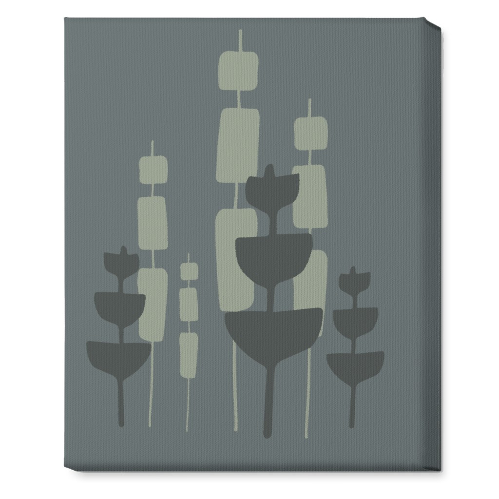 Cattail & Pods Wall Art, No Frame, Single piece, Canvas, 16x20, Gray, Cool Gray