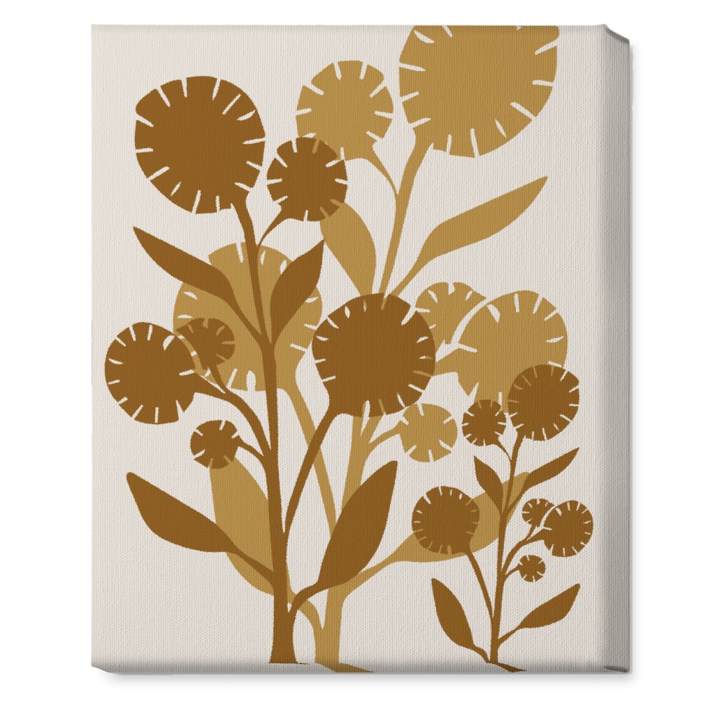 Abstract Flower Wall Art, No Frame, Single piece, Canvas, 16x20, Brown