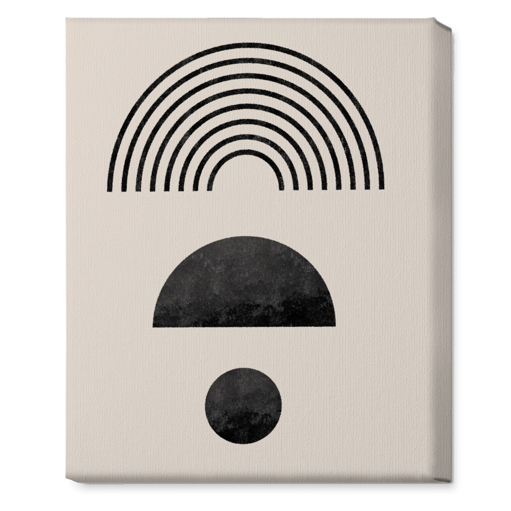 Minimal Rainbow and Geometric - Neutral Wall Art, No Frame, Single piece, Canvas, 16x20, Beige, Pearl