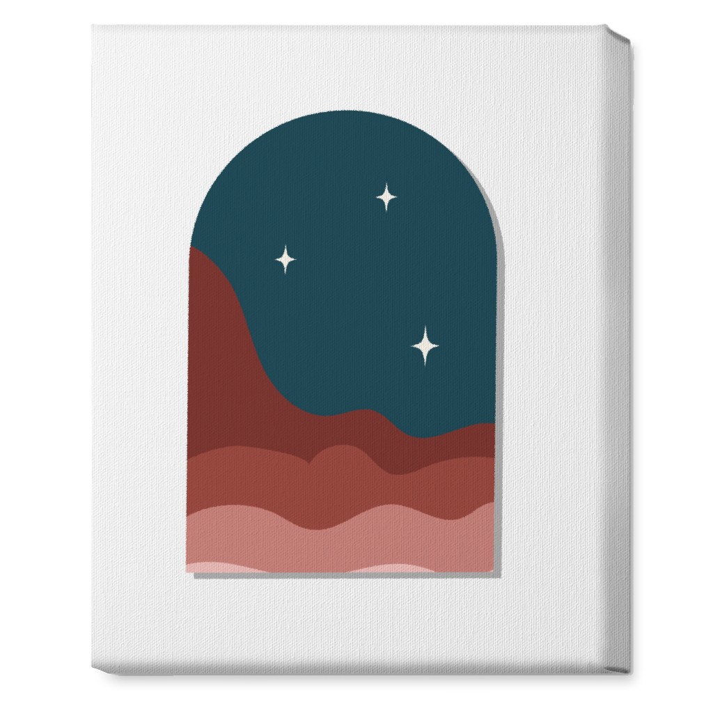 Abstract Landscapes in Windows Night Wall Art, No Frame, Single piece, Canvas, 16x20, Multicolor, Slate Blue