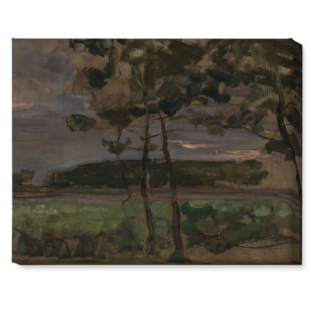 Meadow Edge Wall Art, No Frame, Single piece, Canvas, 16x20, Green, Classic Green