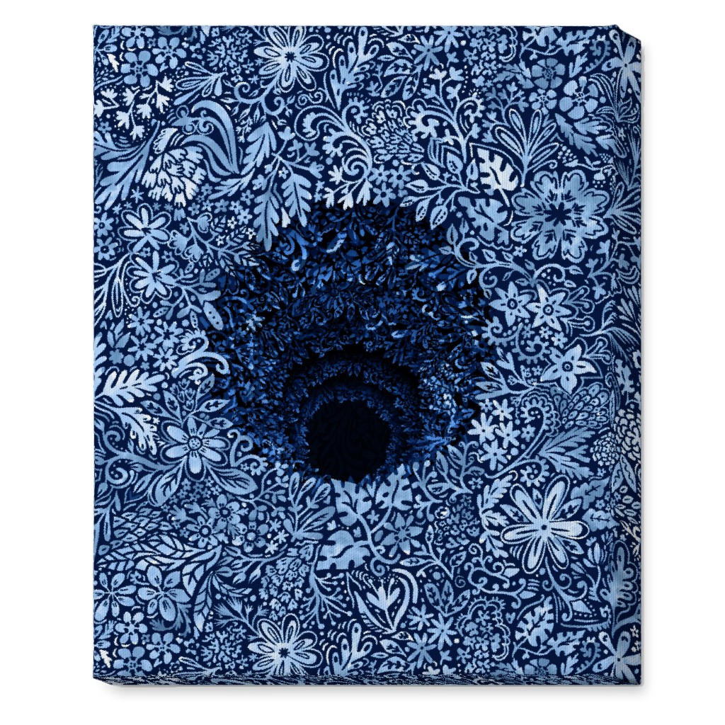 Deep Down Colorful Floral Abstract Wall Art, No Frame, Single piece, Canvas, 16x20, Blue