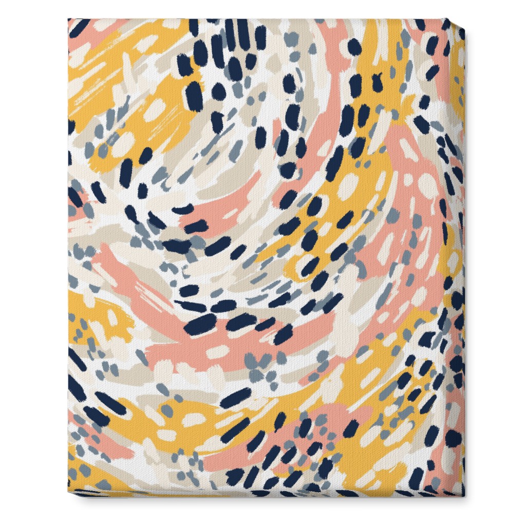 Abstract Painterly Swirls, Dots and Brushstrokes - Multi Wall Art, No Frame, Single piece, Canvas, 16x20, Multicolor