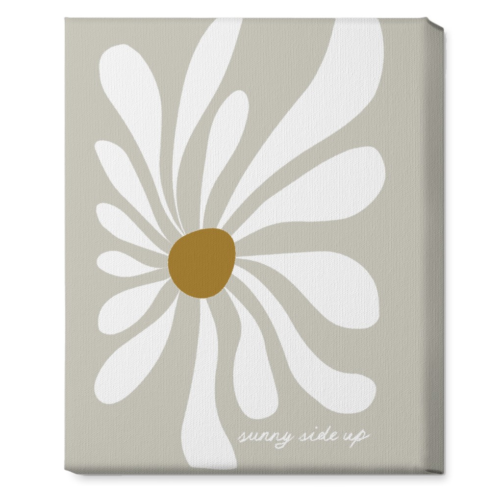 Mod Sunny Side Up Daisy Wall Art, No Frame, Single piece, Canvas, 16x20, Gray