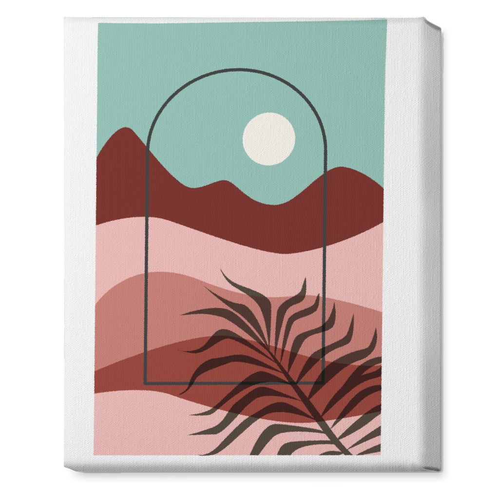 Floating Frame Abstract Mountain Landscape Wall Art, No Frame, Single piece, Canvas, 16x20, Multicolor