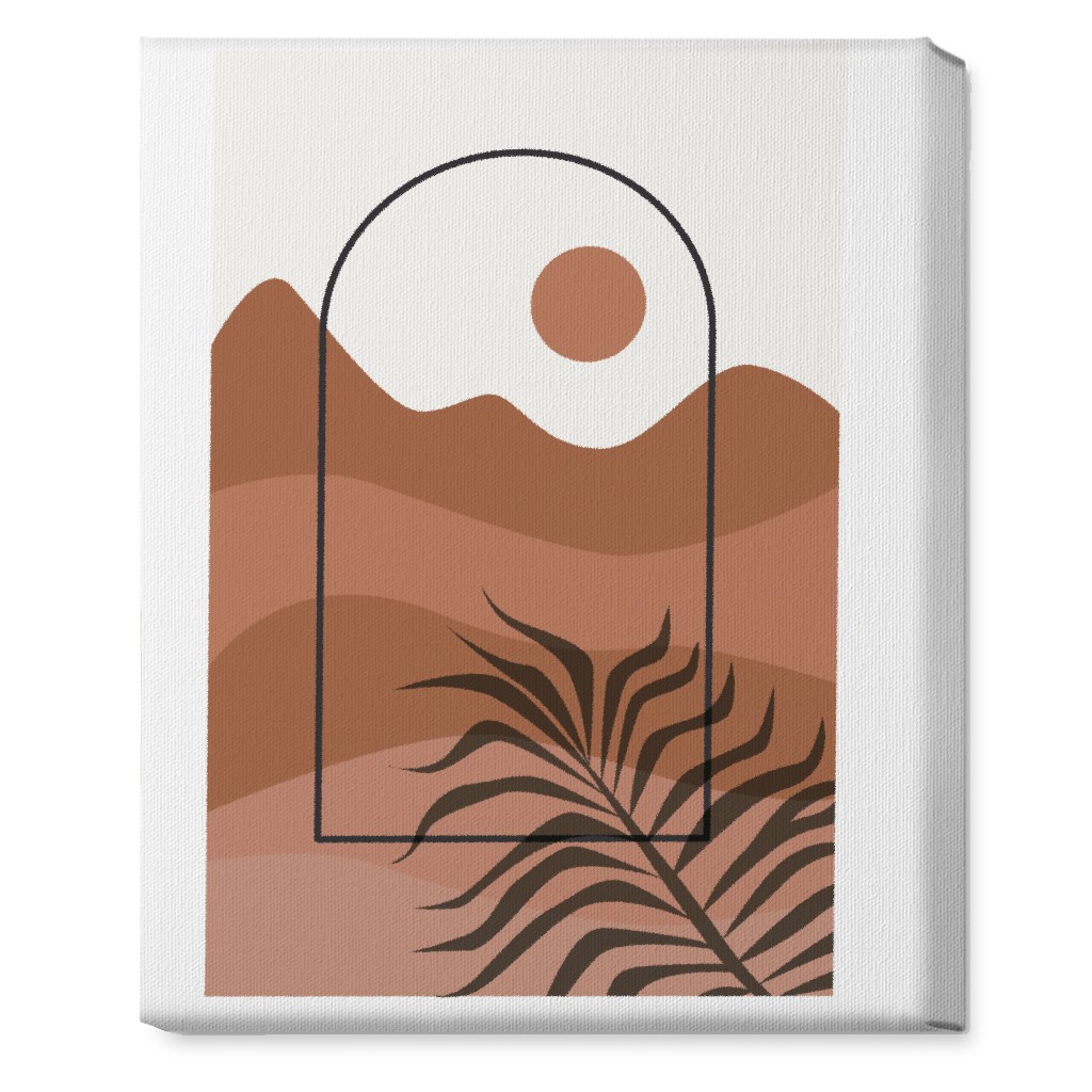 Floating Frame Abstract Mountain Landscape Wall Art, No Frame, Single piece, Canvas, 16x20, Red