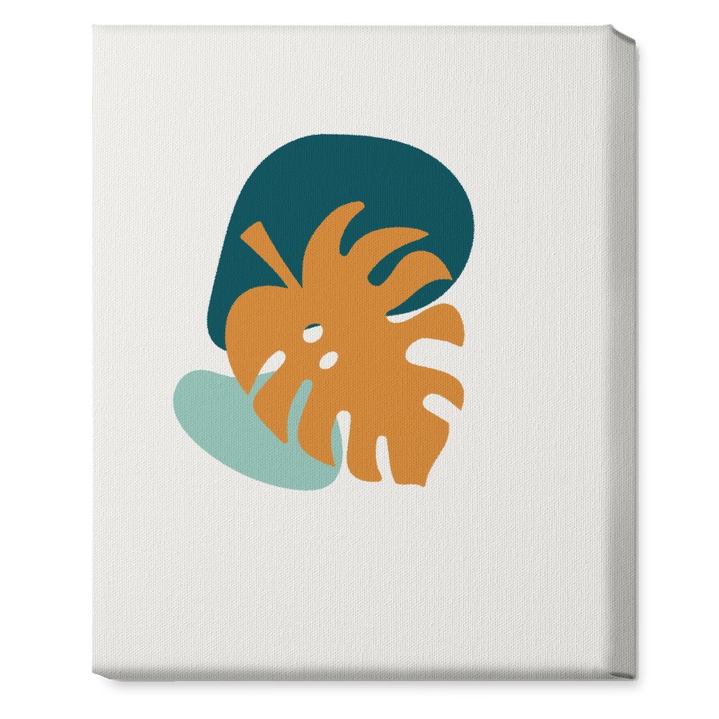 Shapes and Fern Leaf Ii Wall Art, No Frame, Single piece, Canvas, 16x20, Multicolor, Ink Spot