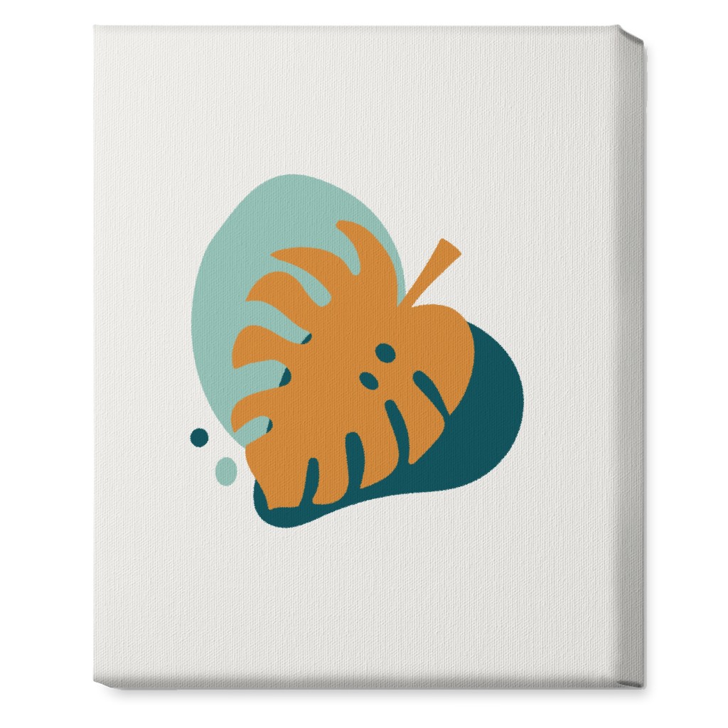 Shapes and Fern Leaf Iv Wall Art, No Frame, Single piece, Canvas, 16x20, Multicolor