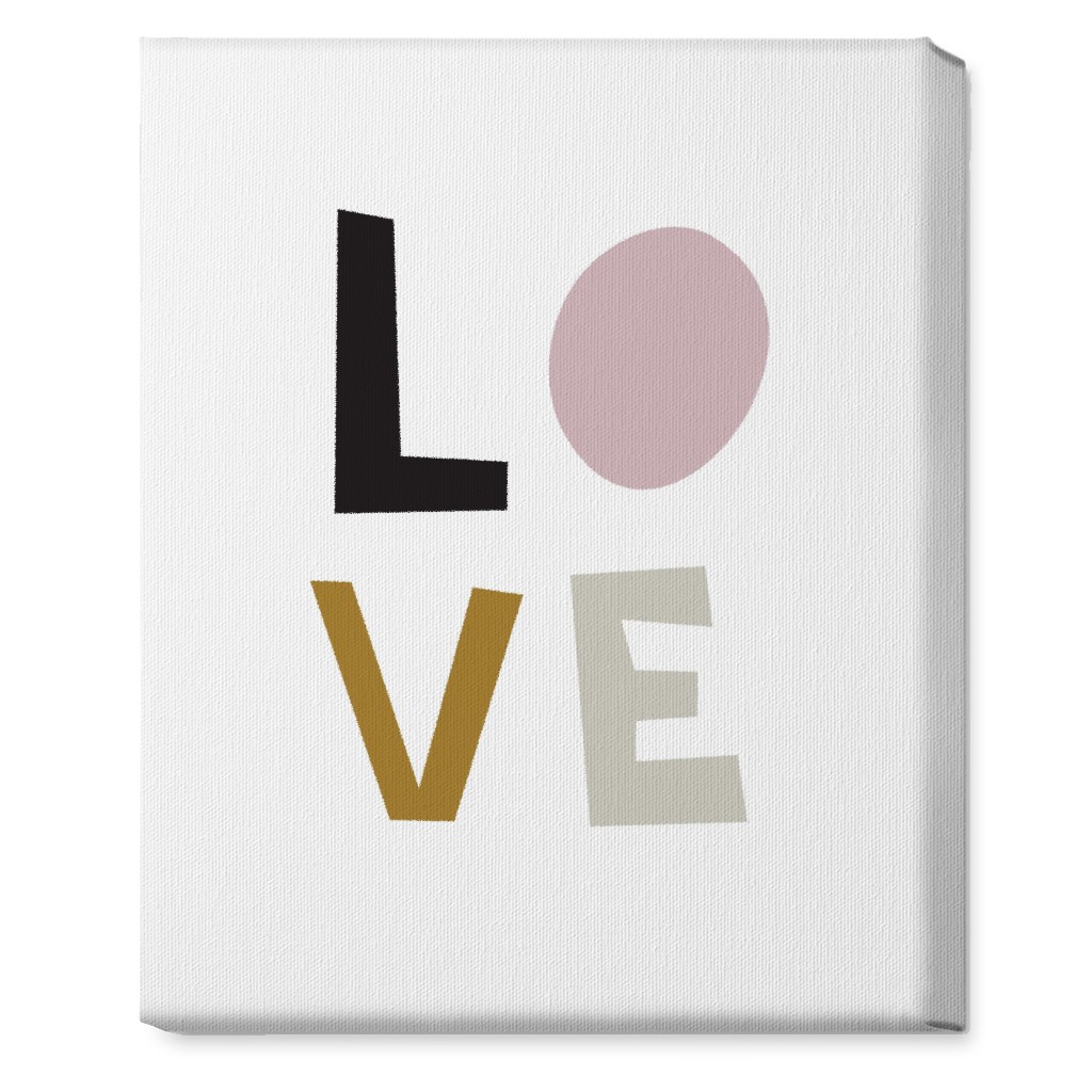 Love Typography - Neutral With Pink Wall Art | Shutterfly