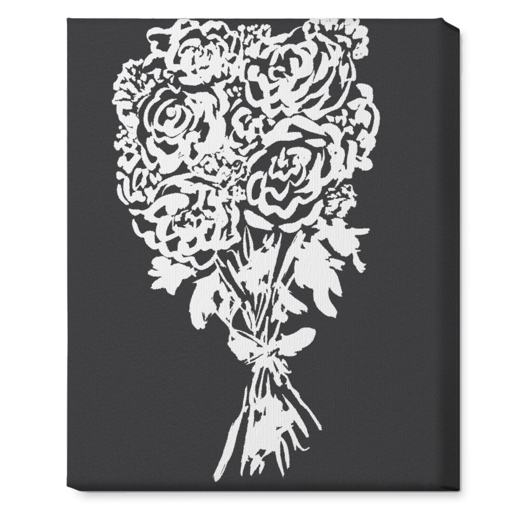 Summer Bouquet Wall Art, No Frame, Single piece, Canvas, 16x20, Gray, Gray