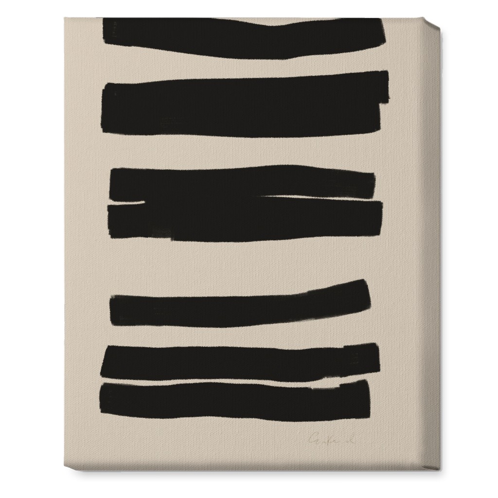 Abstract Bold Stripes I Wall Art, No Frame, Single piece, Canvas, 16x20, Black, Wheat