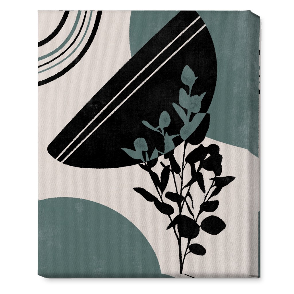 Modern Eucalytus Botanical - Green and Ivory Wall Art, No Frame, Single piece, Canvas, 16x20, Green