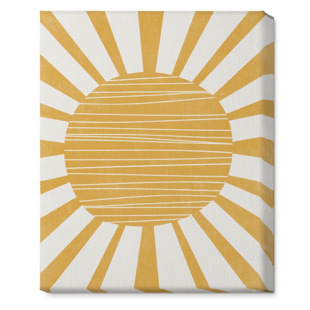 Sun Glow - Yellow and Beige Wall Art, No Frame, Single piece, Canvas, 16x20, Yellow