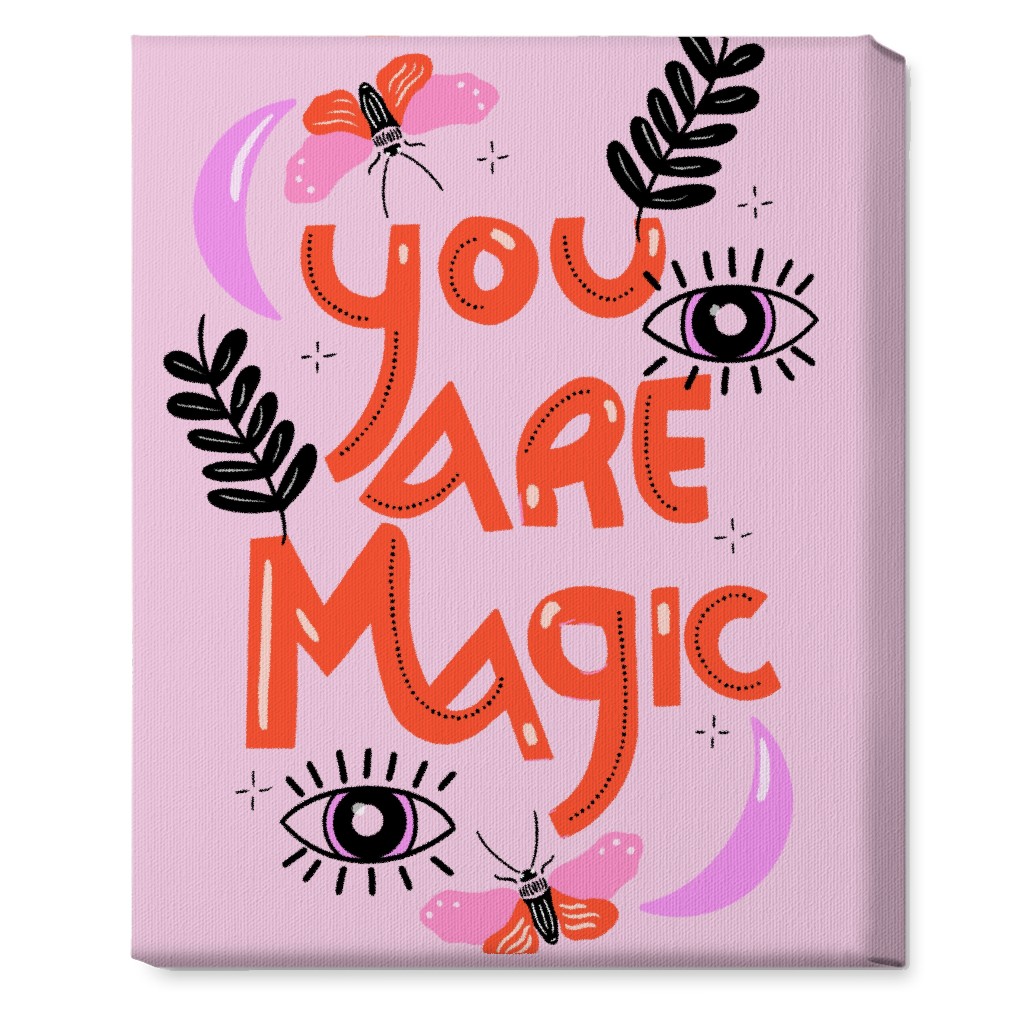 You Are Magin - Red and Pink Wall Art, No Frame, Single piece, Canvas, 16x20, Pink, Bright Pink