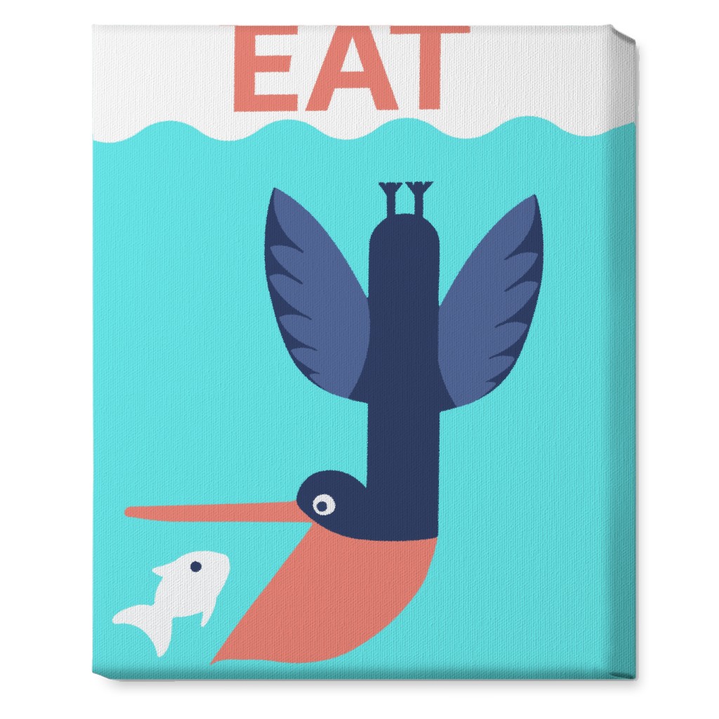 Let's Eat - Blue Wall Art, No Frame, Single piece, Canvas, 16x20, Blue, True Blue