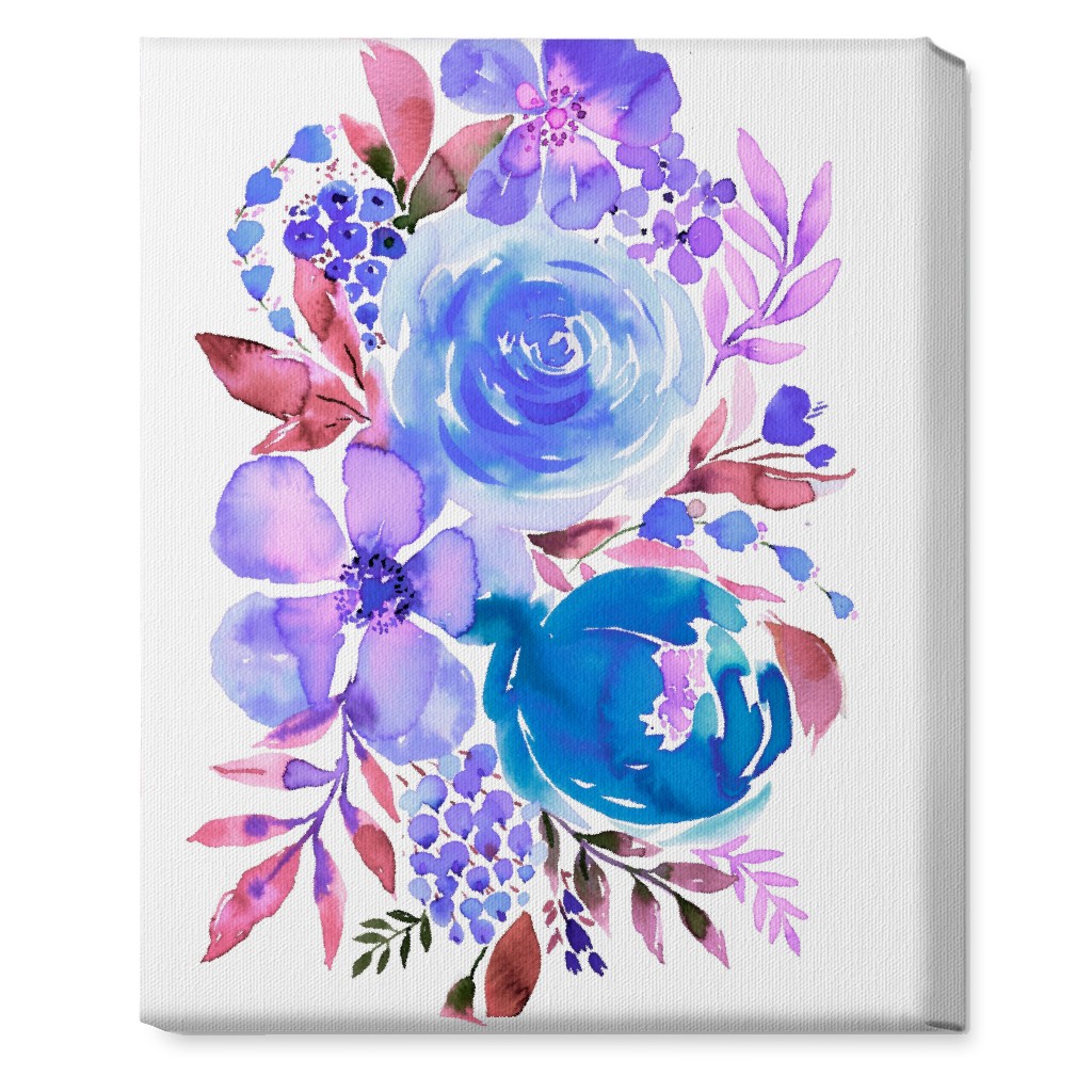 Summery Bouquet Wall Art, No Frame, Single piece, Canvas, 16x20, Blue
