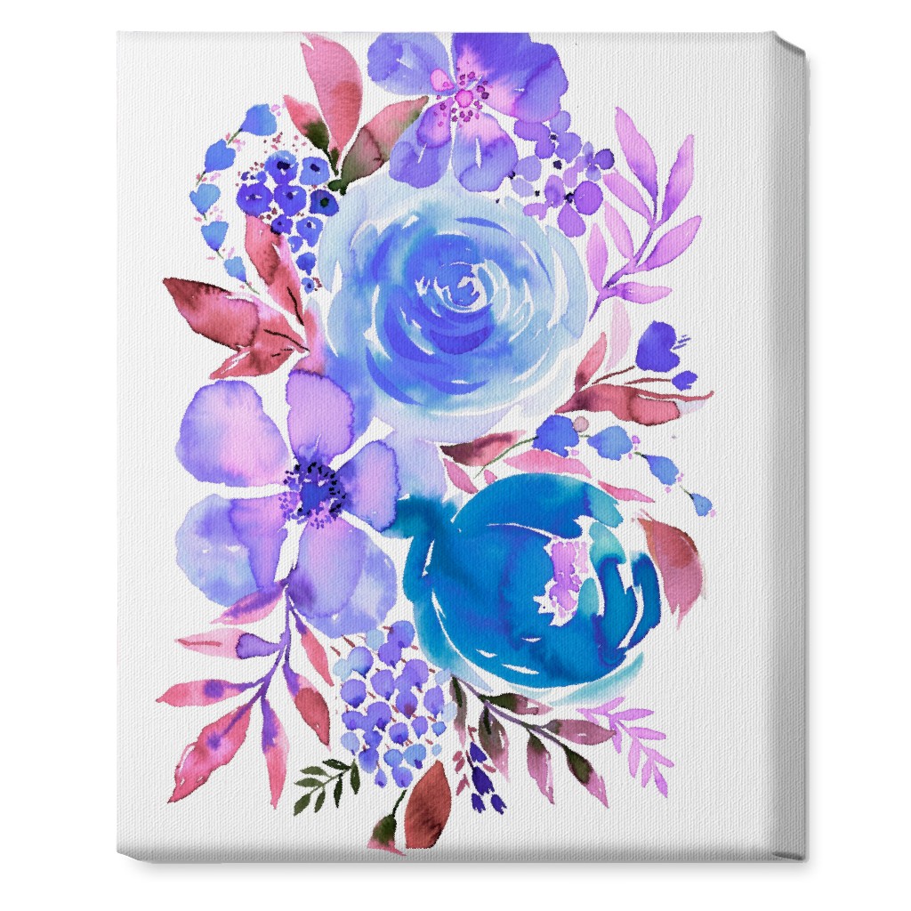 Summery Bouquet Wall Art, No Frame, Single piece, Canvas, 16x20, Blue, Heaven