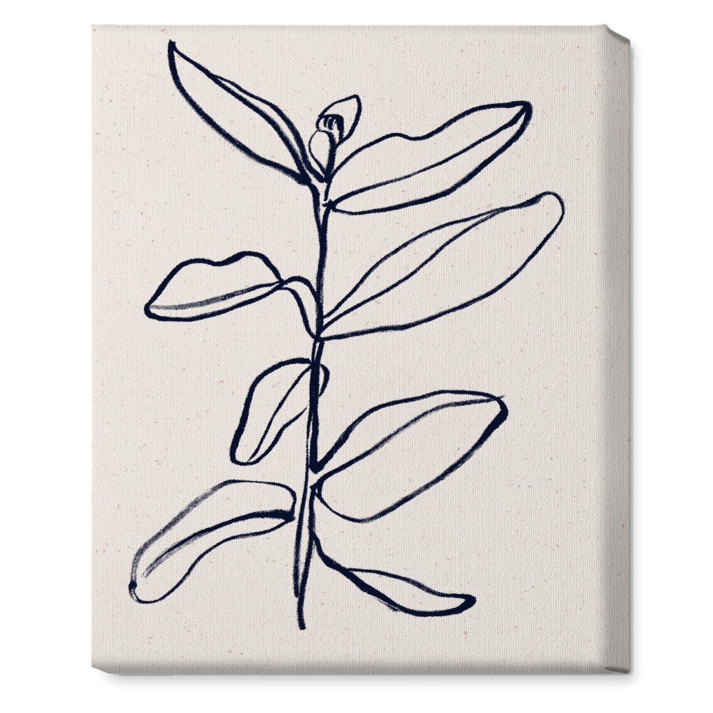 Plant Line Art - Neutral Wall Art, No Frame, Single piece, Canvas, 16x20, Beige
